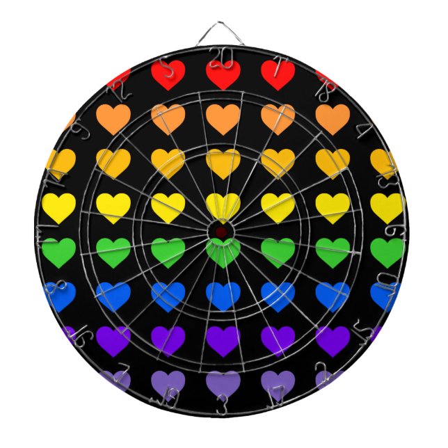 Rainbow Hearts  Dart Board (Front)