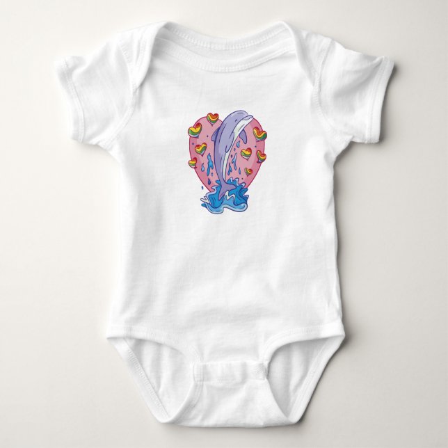 Rainbow Hearts Dolphin T-Shirt (Front)