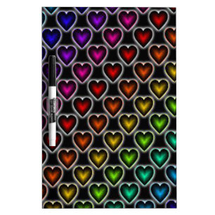 Rainbow Hearts Dry Erase Board