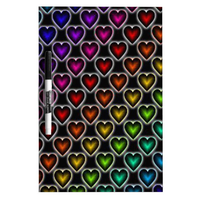 Rainbow Hearts Dry Erase Board (Front)