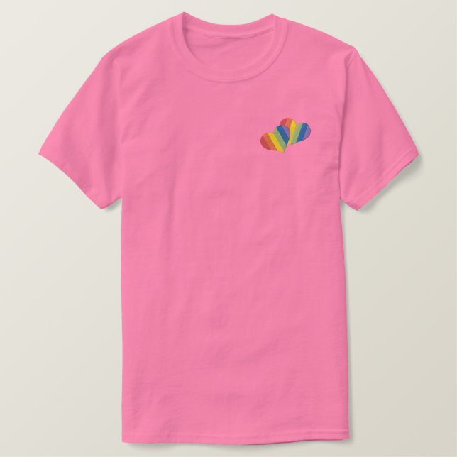 Rainbow Hearts Embroidered Polo Shirt (Design Front)
