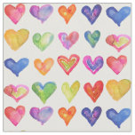 Rainbow Hearts Fabric