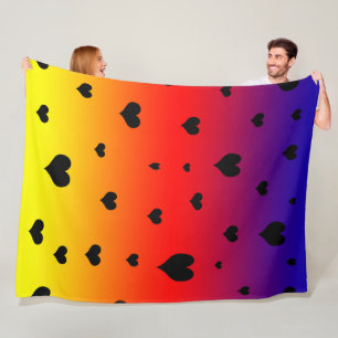 Rainbow Hearts, Fleece Blanket