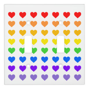 Rainbow Hearts Gay Pride   Light Switch Cover