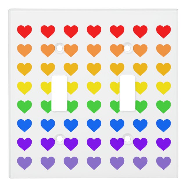 Rainbow Hearts Gay Pride   Light Switch Cover (Front)