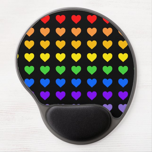 Rainbow Hearts  Gel Mouse Pad (Front)