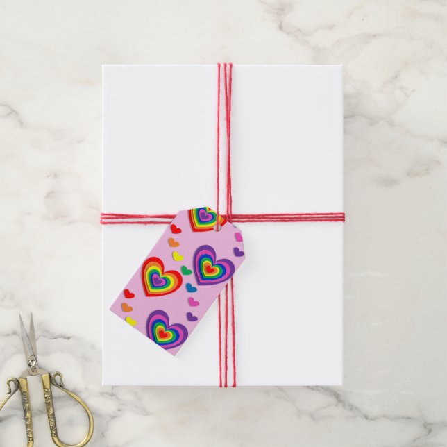 Rainbow hearts gift tags (With Twine)