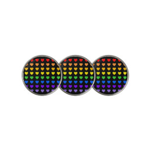 Rainbow Hearts Golf Ball Marker