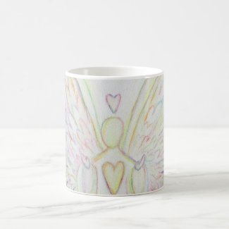 Rainbow Hearts Guardian Angel Coffee Cup or Mug