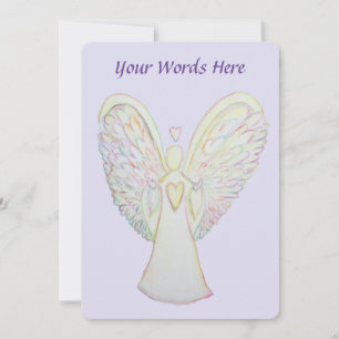 Rainbow Hearts Guardian Angel Custom Invitations