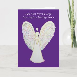 Rainbow Hearts Guardian Angel Custom Note Cards