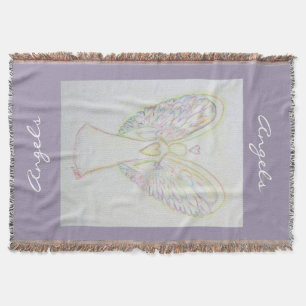 Rainbow Hearts Guardian Angel Custom Throw Blanket