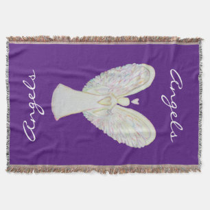 Rainbow Hearts Guardian Angel Custom Throw Blanket