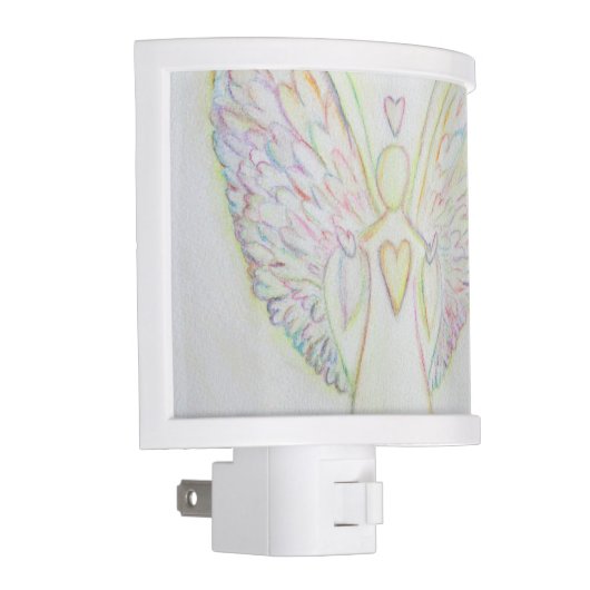 Rainbow Hearts Guardian Angel Night Light Lamp (Right)