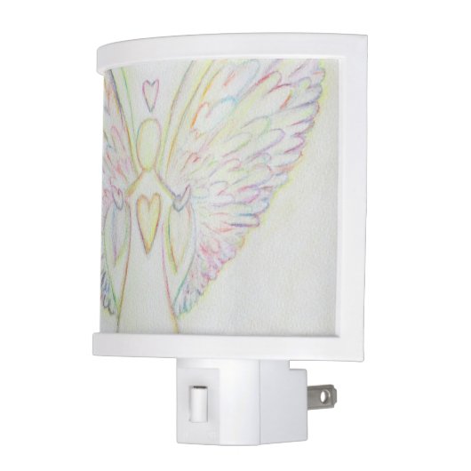 Rainbow Hearts Guardian Angel Night Light Lamp (Left)