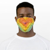 Rainbow Hearts Inspirational Art Custom Face Masks (Worn)