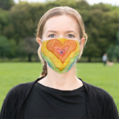 Rainbow Hearts Inspirational Art Custom Face Masks (Outside)