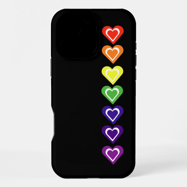 Rainbow hearts iphone case (Back)
