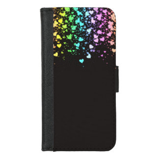 rainbow hearts iPhone 8/7 wallet case