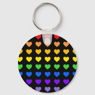 Rainbow Hearts  Keychain