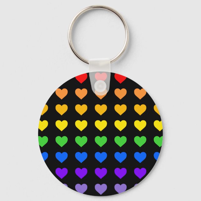 Rainbow Hearts  Keychain (Front)