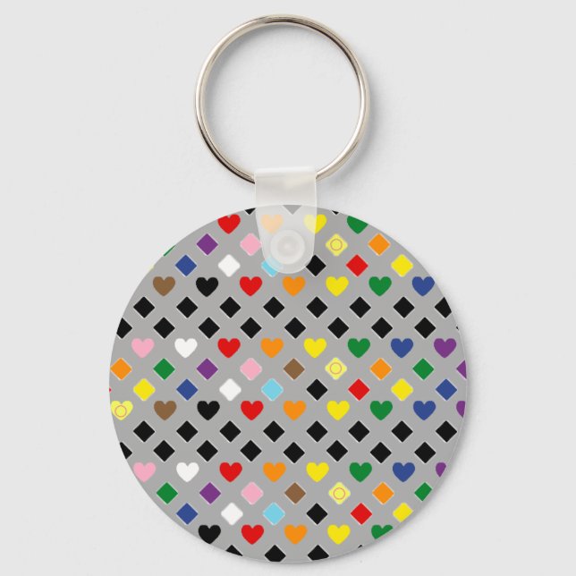 Rainbow Hearts Keychain (Front)