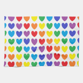 Rainbow Hearts Kitchen Towel