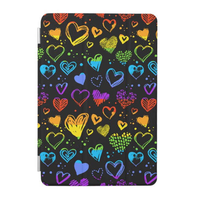 Rainbow Hearts LGBT iPad Cover (Front)