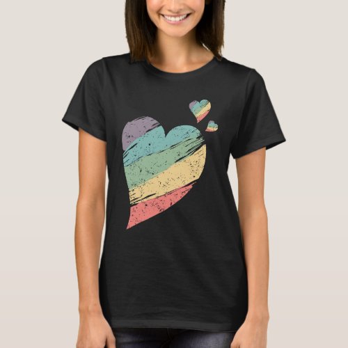 Rainbow Hearts LGBT Queer Gay Lesbian and Pride T_Shirt