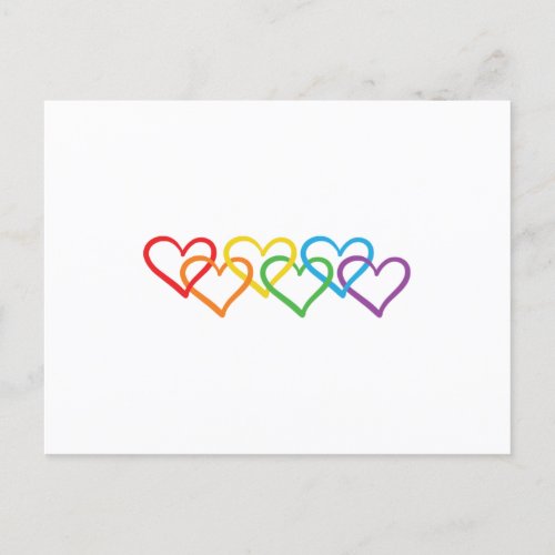 Rainbow Hearts LGBT Support Announcement Postcard
