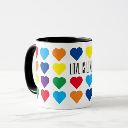 Rainbow Hearts Love is love Mug