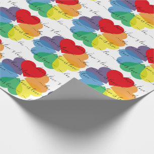 Rainbow Hearts Love Is Love Wrapping Paper