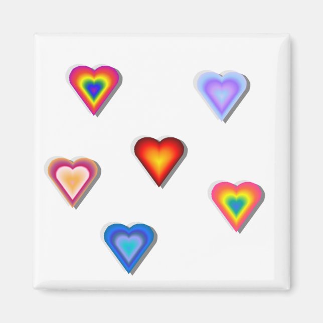 Rainbow Hearts Magnet (Front)