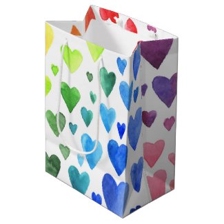 Rainbow Hearts Medium Gift Bag