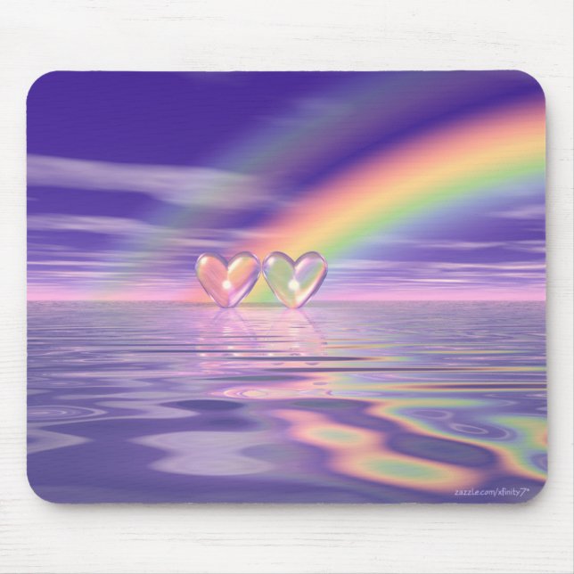 Rainbow Hearts Mouse Pad (Front)