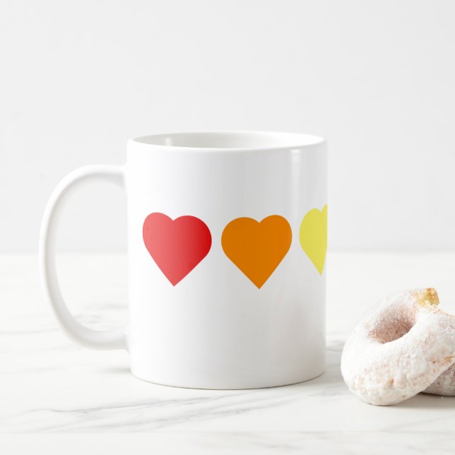 Rainbow Hearts Mug (With Donut)