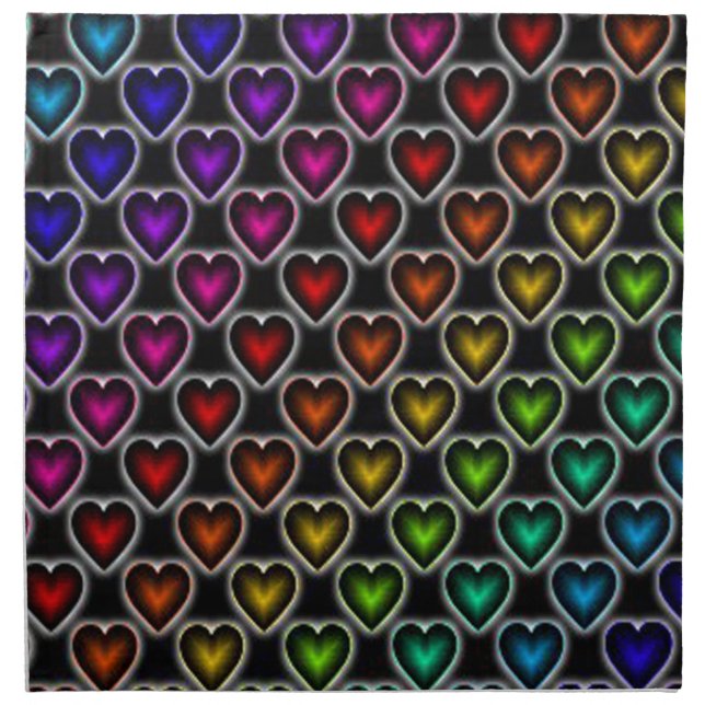 Rainbow Hearts Napkin (Front)