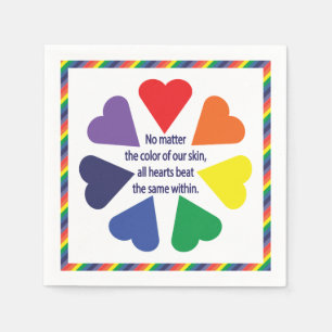 Rainbow Hearts Napkins