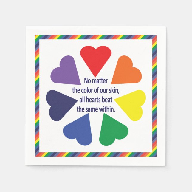 Rainbow Hearts Napkins (Front)