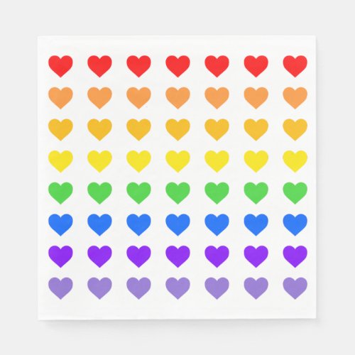 Rainbow Hearts   Napkins