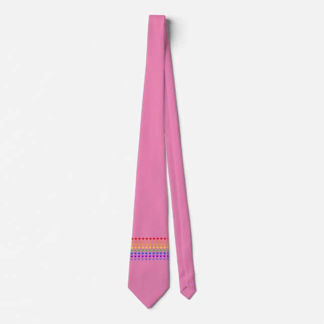 Rainbow Hearts    Neck Tie (Front)