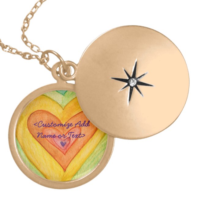 Rainbow Hearts Necklace Jewelry Charm (Front)