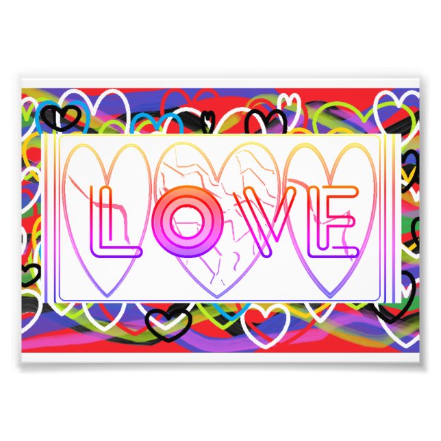 Rainbow Hearts of Love Photo Print (Front)