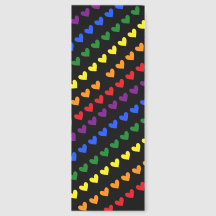 Rainbow Hearts Pattern Bookmark