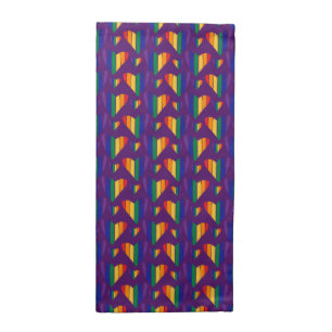 Rainbow Hearts Pattern Cloth Napkin