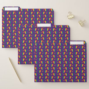 Rainbow Hearts Pattern File Folder