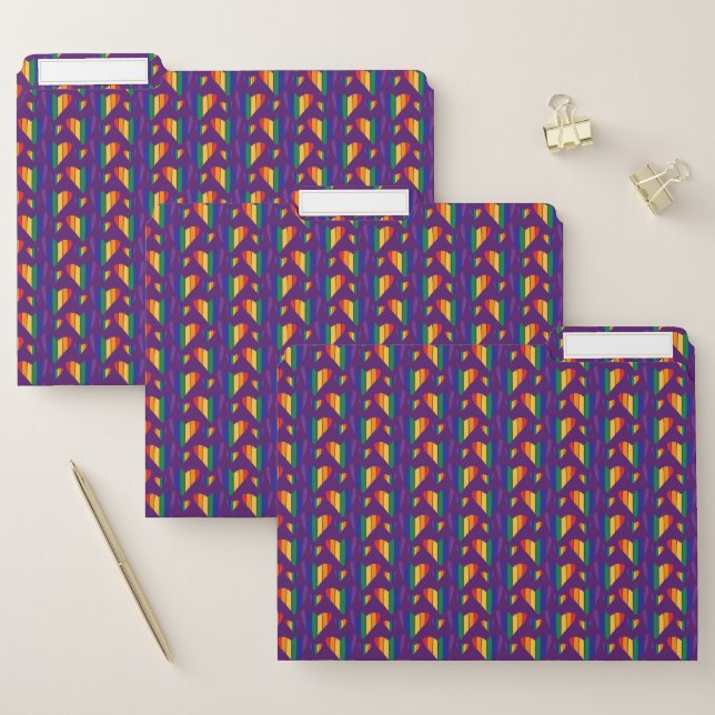 Rainbow Hearts Pattern File Folder (Set)