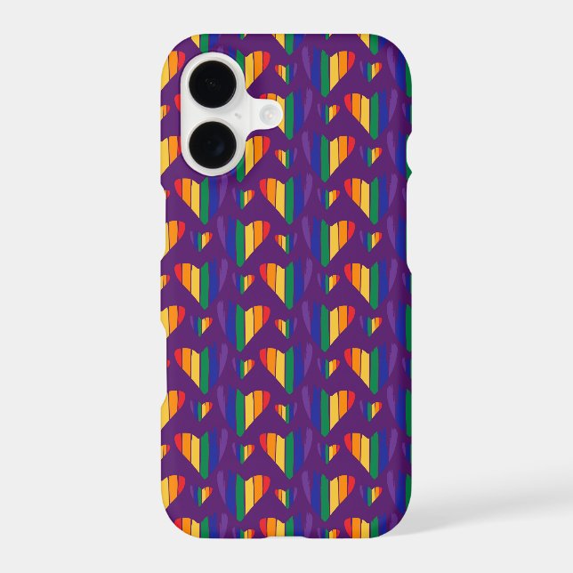 Rainbow Hearts Pattern Iphone Case (Back)