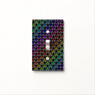 Rainbow Hearts Pattern Light Switch Cover