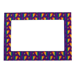 Rainbow Hearts Pattern Magnetic Frame